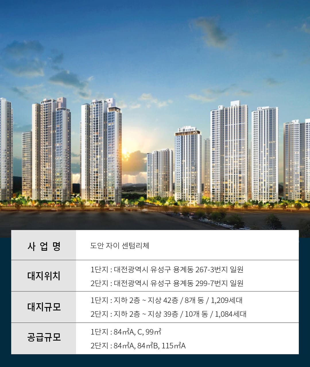 도안 자이 센텀리체 사업개요