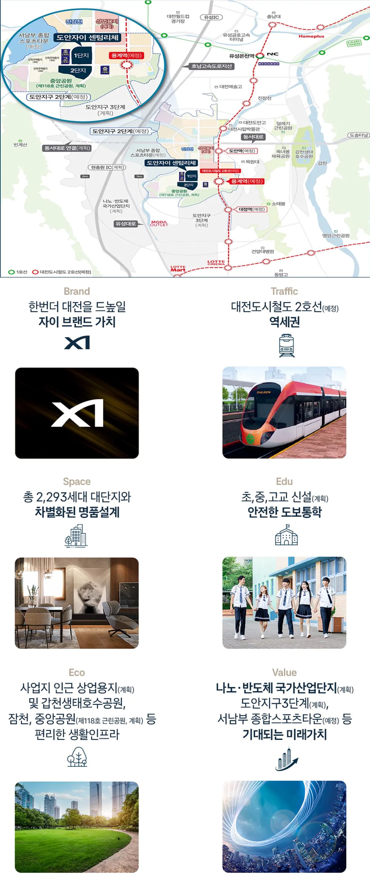 도안 자이 센텀리체 입지환경
